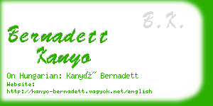 bernadett kanyo business card